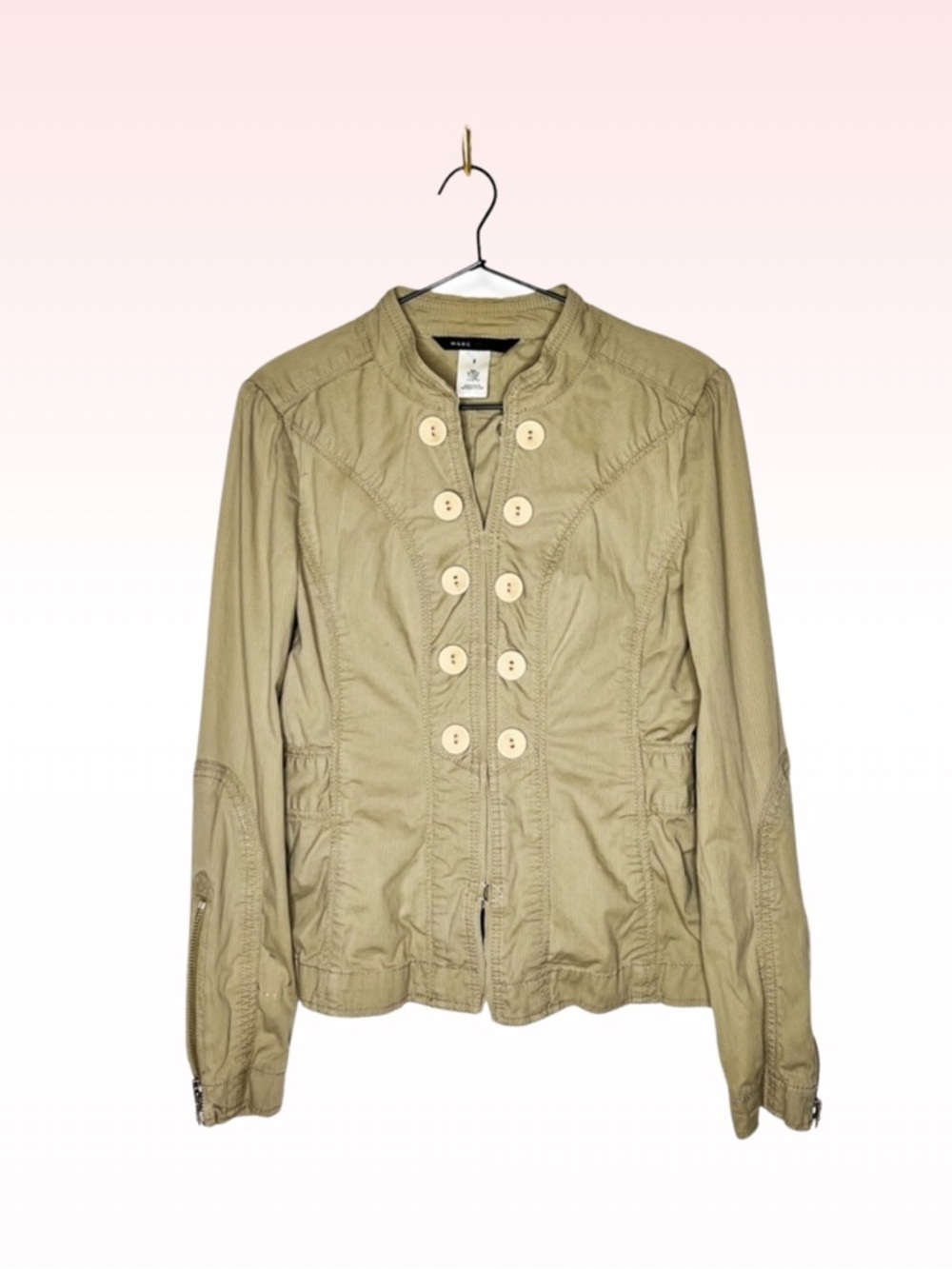 MARC JACOBS tan button utility blazer jacket (Sz 8)